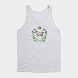 Sheep Crown and Wreath French Style Design Tank Top